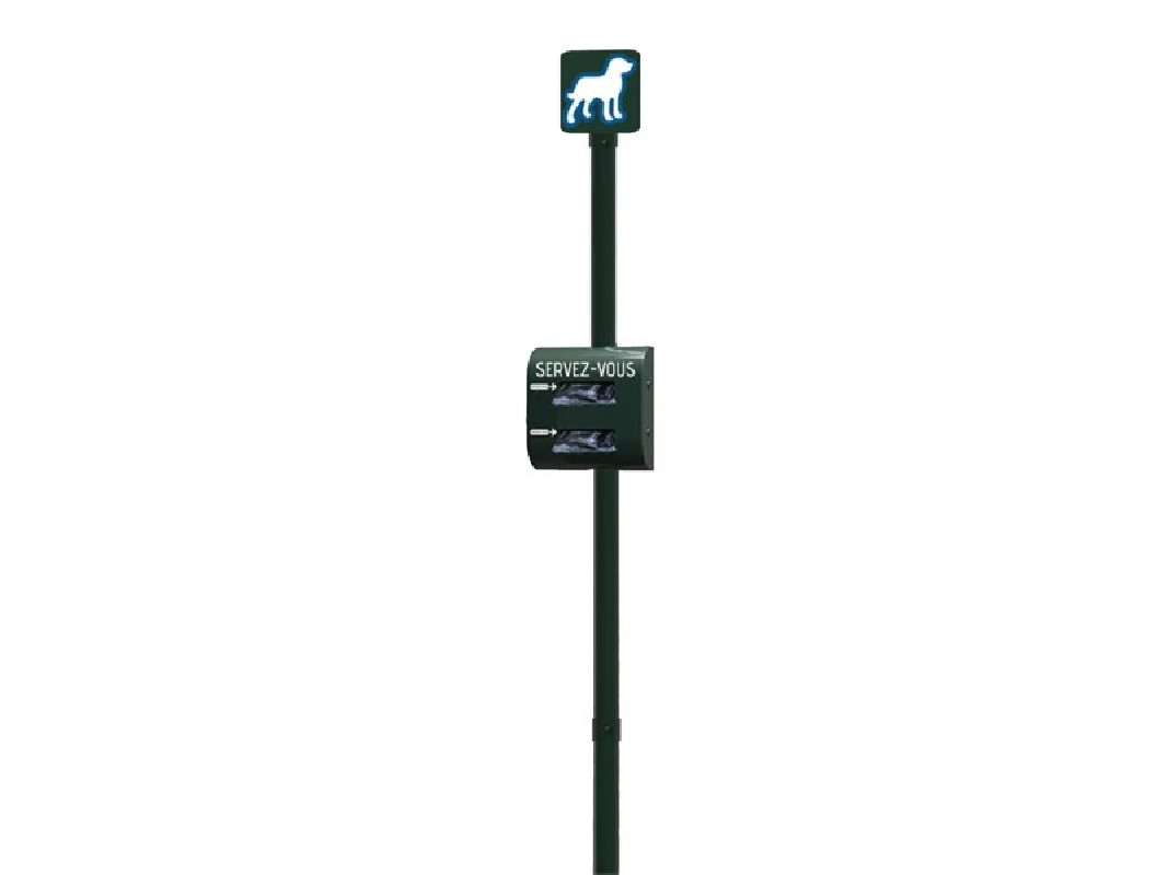 Borne de propreté avec distributeur rouleau double