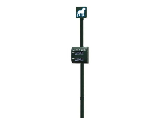 Borne de propreté avec distributeur rouleau double