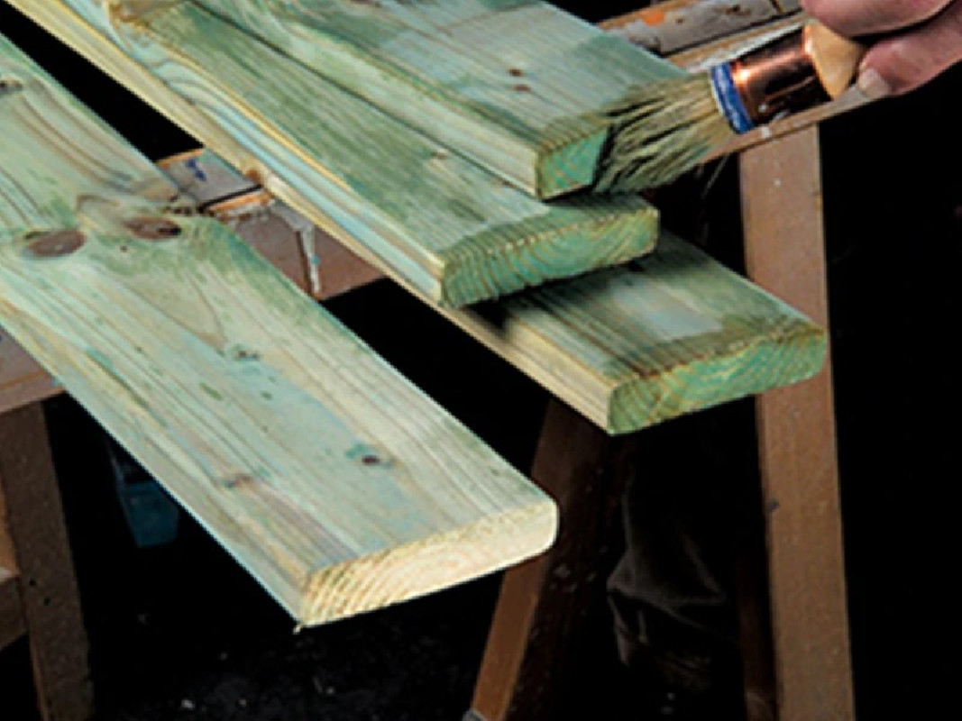 Traitement de coupe Bois autoclavés vert