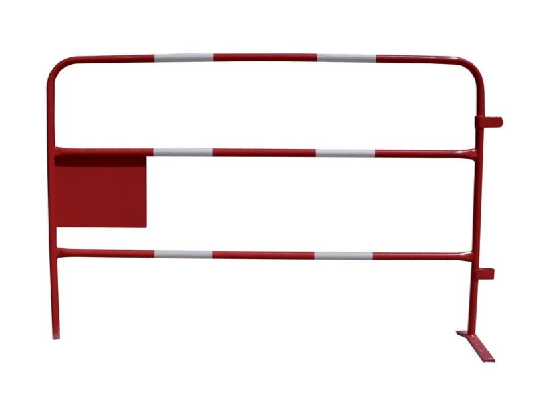 Barrière de chantier B.T.P. bandes blanches