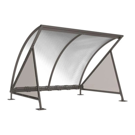 Abri vélos acier et polycarbonate demi-lune