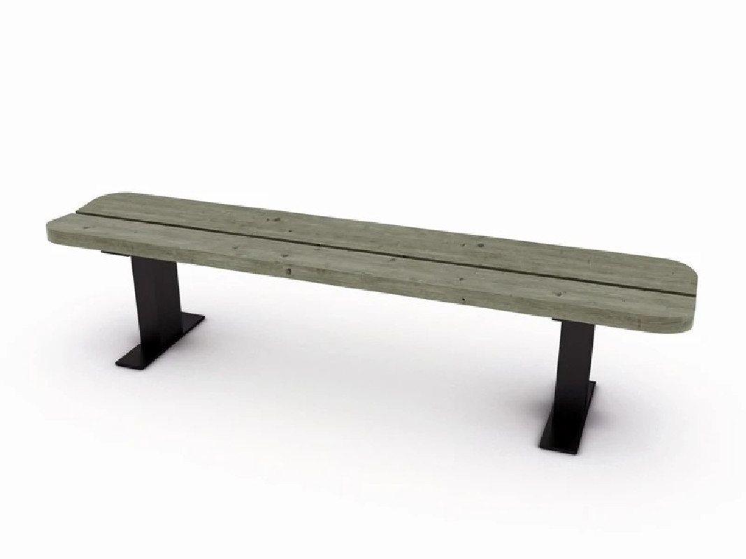 Banquette Quiberon bois/acier Lg 2 ml
