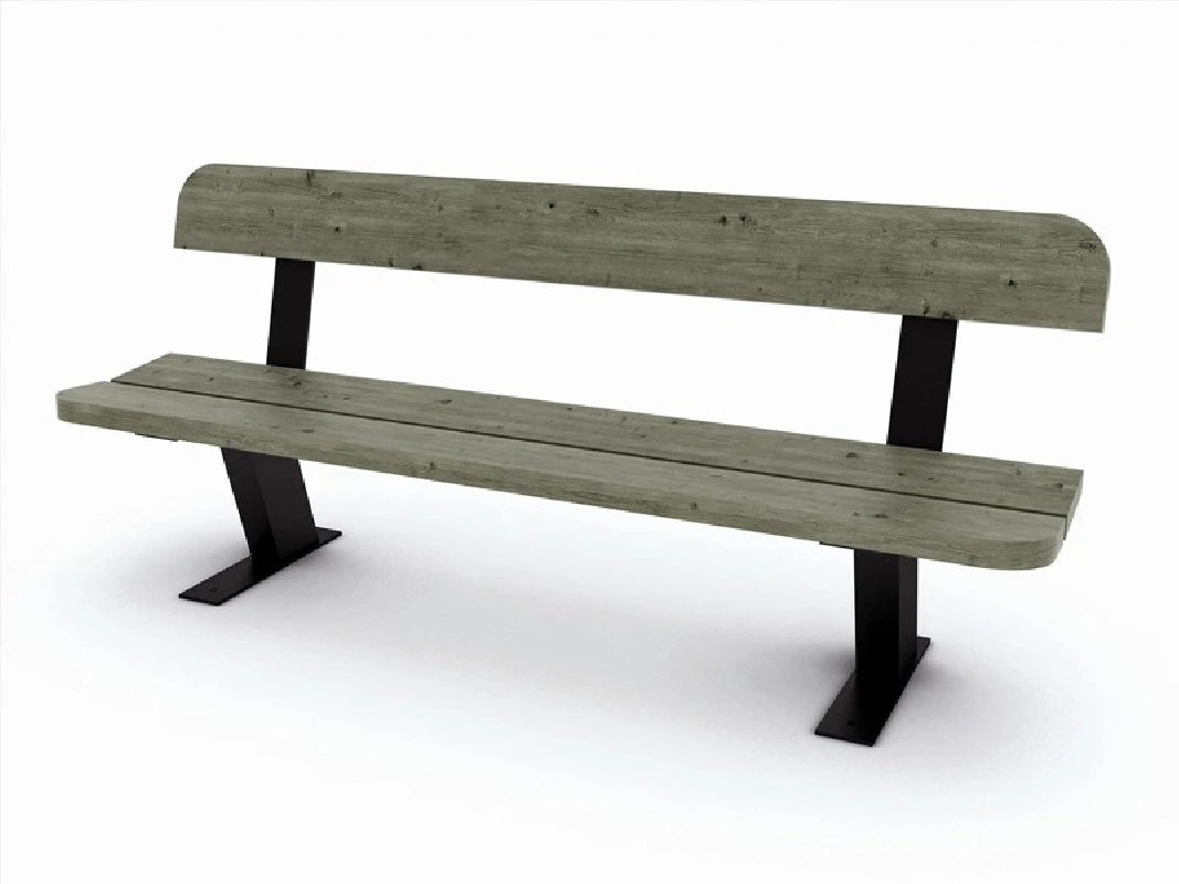 Banc bois et acier Glenan - Lg 200 cm