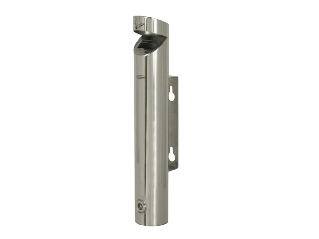 Cendrier tubulaire mural inox 1.7 L