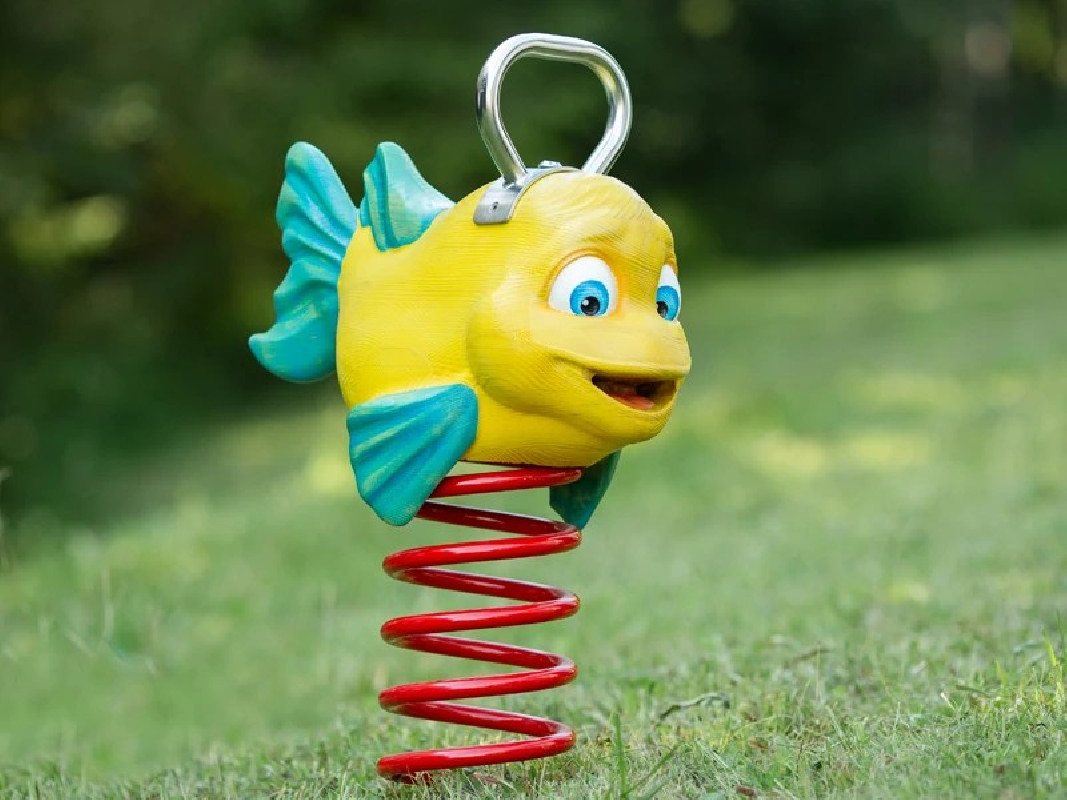Jeu sur ressort réaliste en bois Felix le poisson