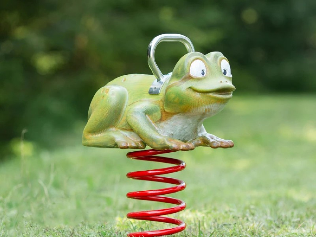 Jeu sur ressort réaliste en bois Claus la grenouille
