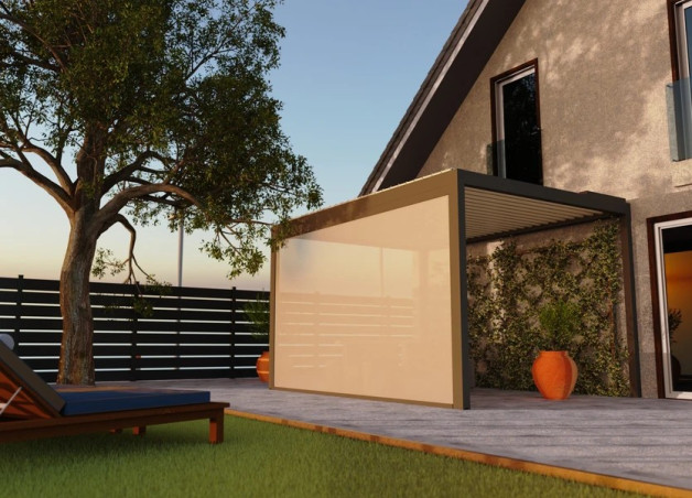 Store zippé pour façade de pergola bioclimatique