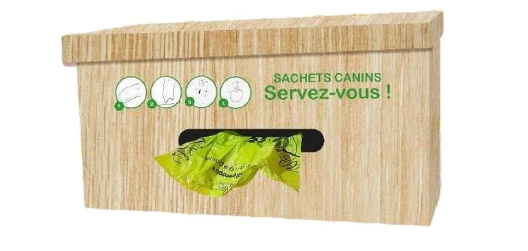 Distributeur de propreté canine en bois