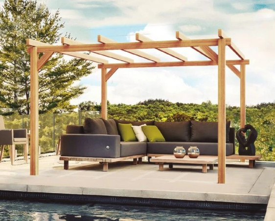 Pergola lamellé-collé autoportante Angers