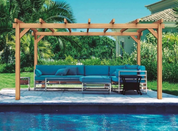 Pergola lamellé-collé autoportante Grenoble