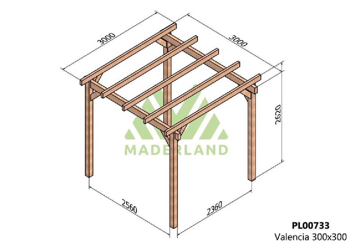 Pergola lamellé-collé autoportante Grenoble