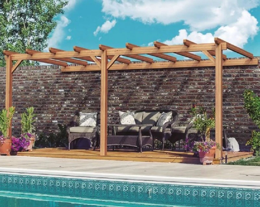 Pergola lamellé-collé murale Versailles