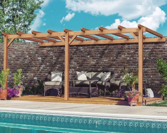 Pergola lamellé-collé murale Versailles
