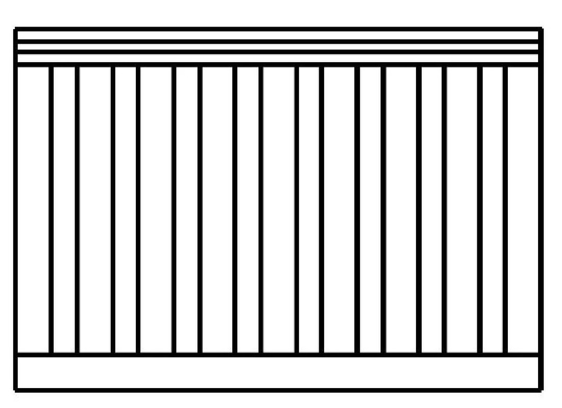 Rambarde pour kiosque TOOTAN  lattes verticales  95x21 mm