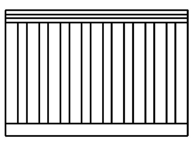 Rambarde pour kiosque TOOTAN lattes verticales 95x21 mm