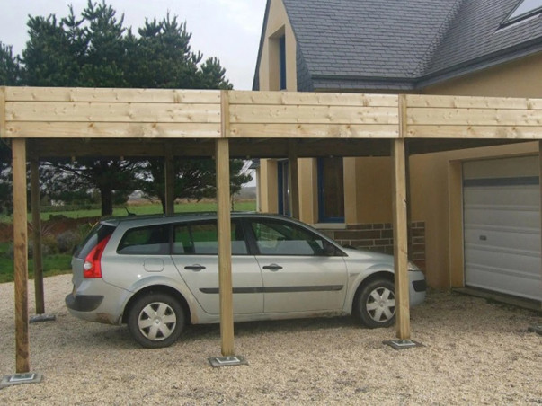 Abri voiture toit plat 550 x 550 h260 cm