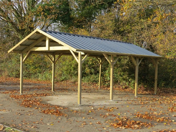Abri voiture 2 pentes 550 X 370 H 283 cm