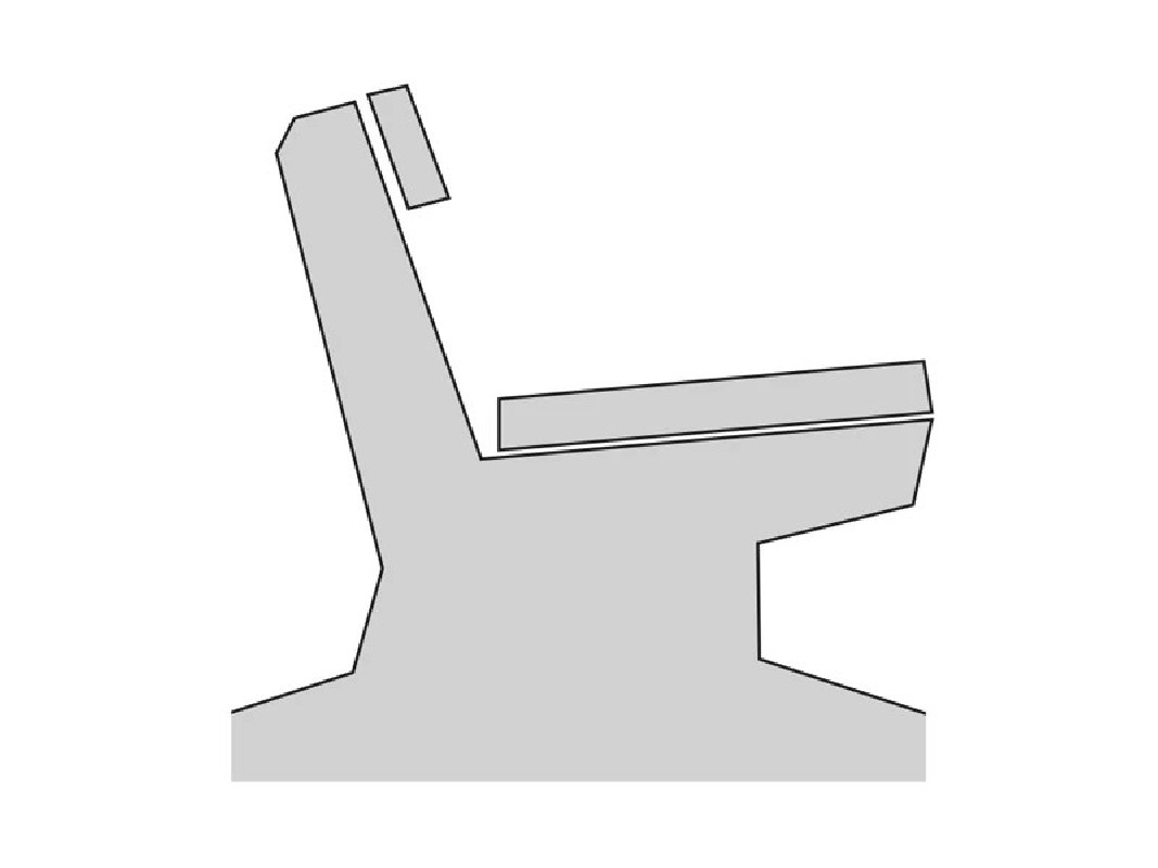 Banc Beton blanc naturel 2 ml