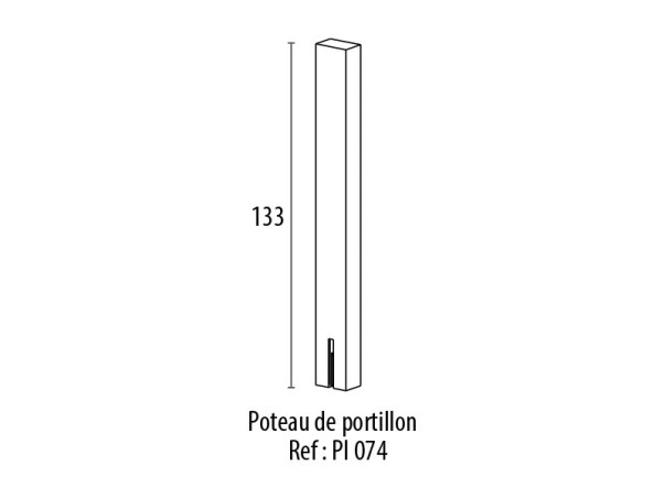 Poteau portillon de piscine 140 x 90 mm Ht 1330