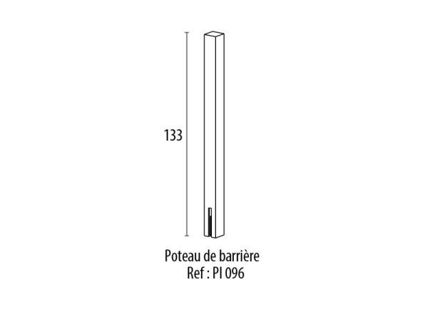 Poteau barrière de piscine 90 x 90 mm  Ht 1330