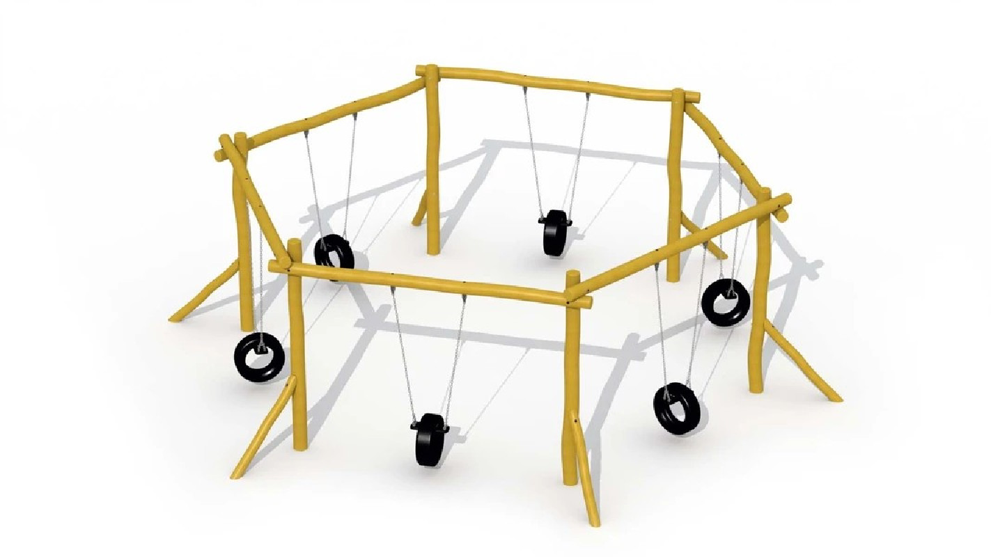 Balancoire hexagonale pneu