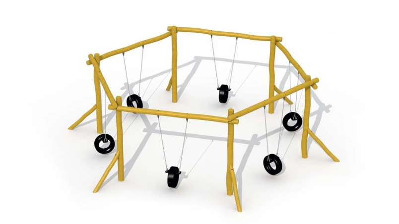 Balancoire hexagonale pneu