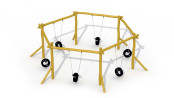 Balancoire hexagonale pneu