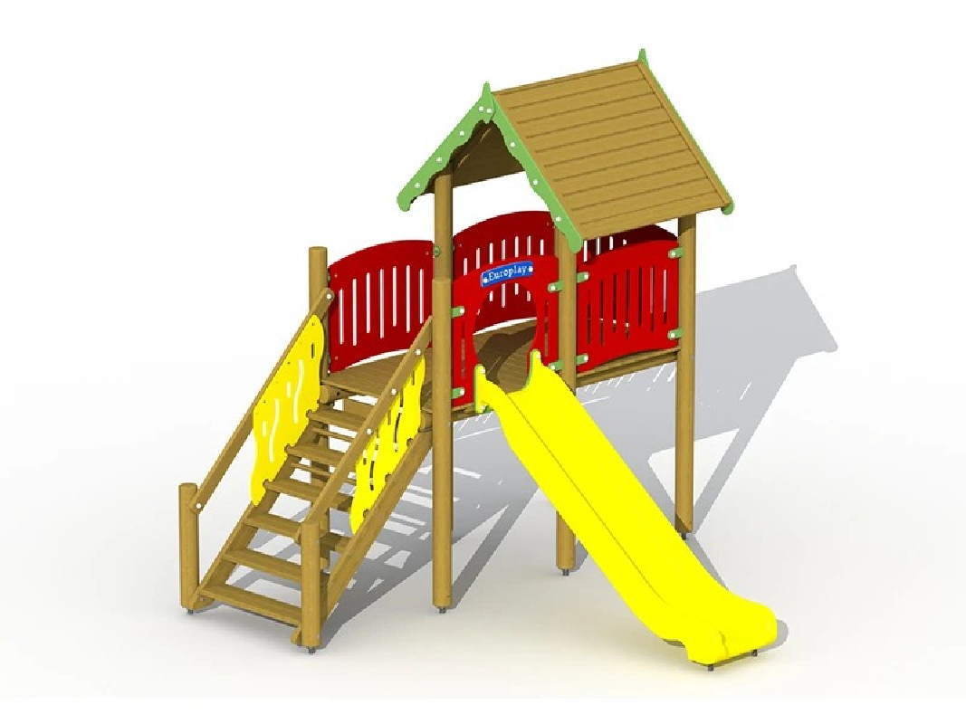 Maisonnette sur pilotis - toboggan synthétique