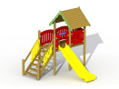 Maisonnette sur pilotis - toboggan synthétique