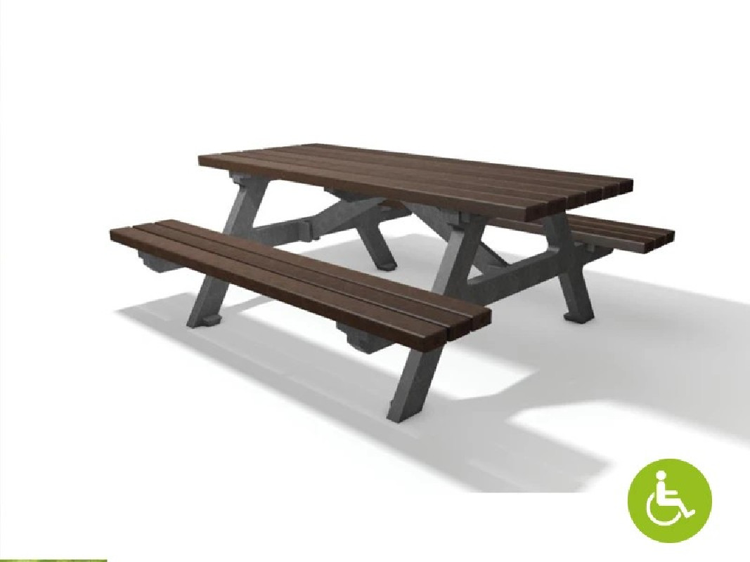 Table et Siège Serengeti - Plastique revalorisé - Lg 240 cm
