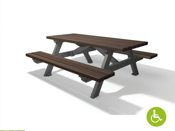 Table et Siège Serengeti - Plastique revalorisé - Lg 240 cm