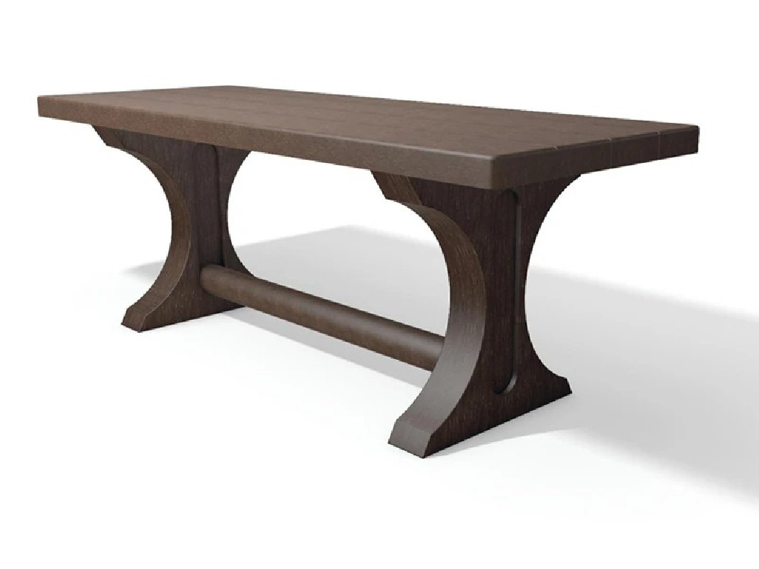 Table Trinity marron - Plastique relavorisé - 75x65x200 cm