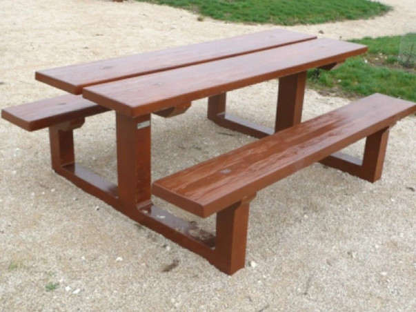 Table Béton aspect bois gamme forestiere Lg 2 ml