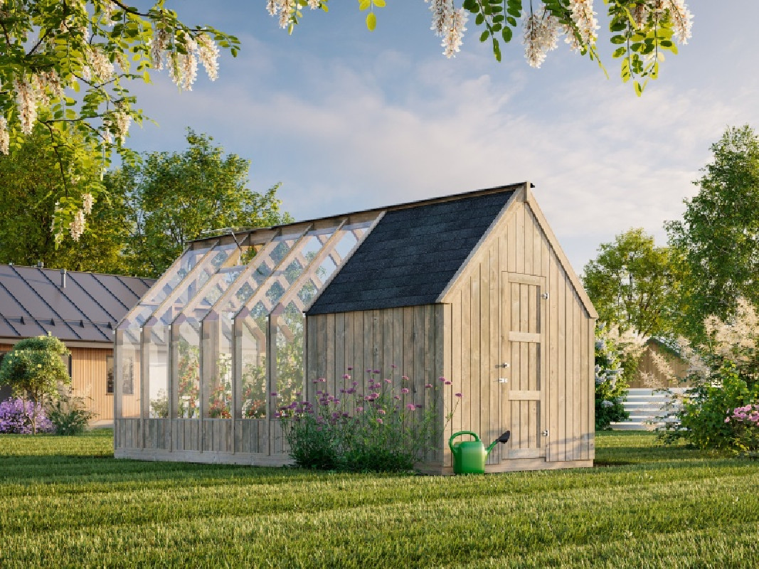 Extension 4m2 serre bois Emilia