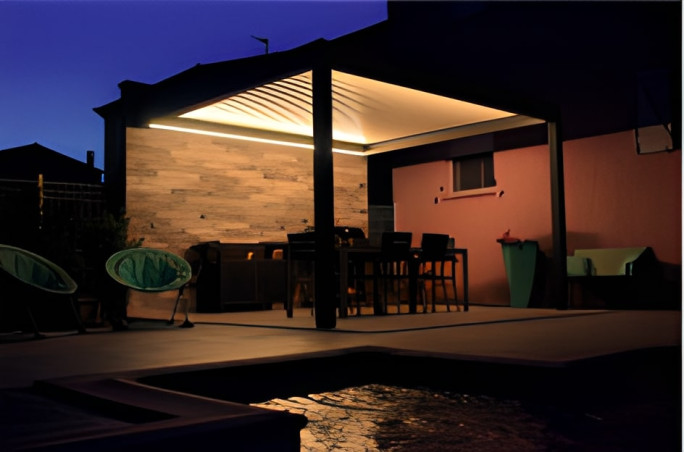 Éclairage LED pour pergola bioclimatique