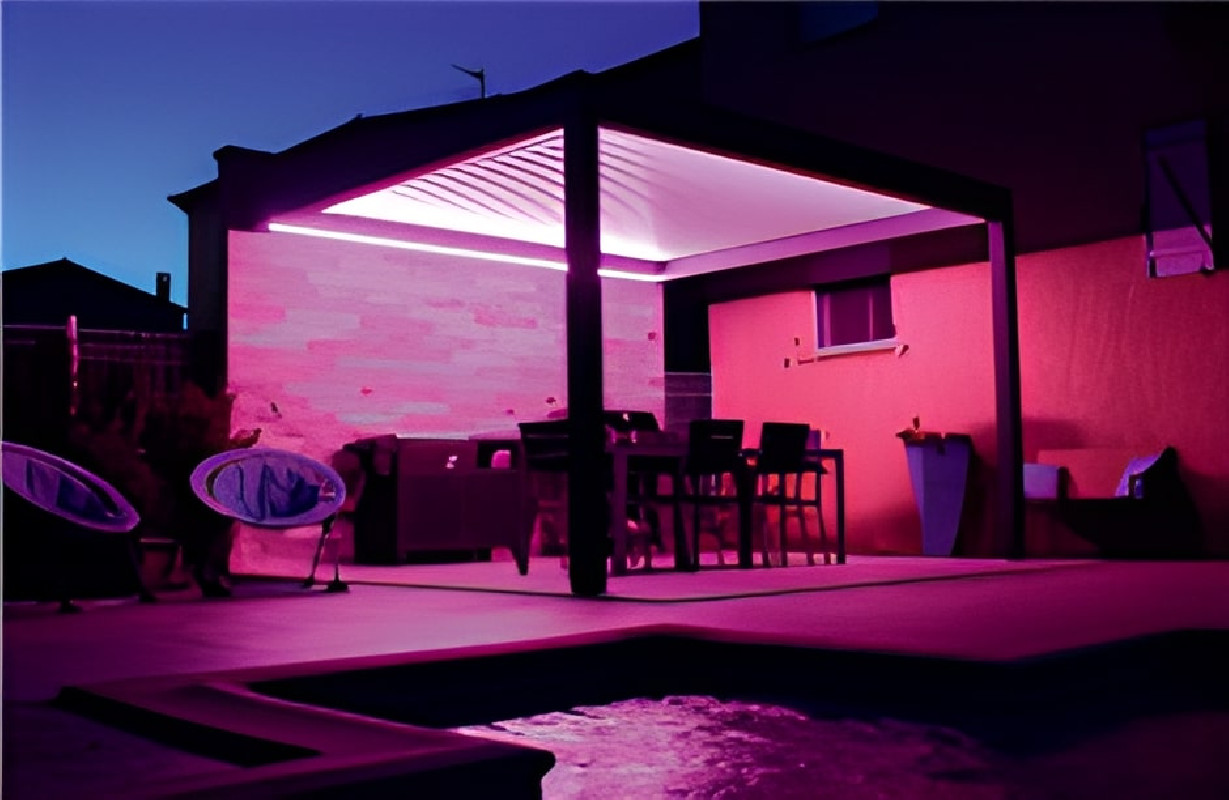 Éclairage LED pour pergola bioclimatique