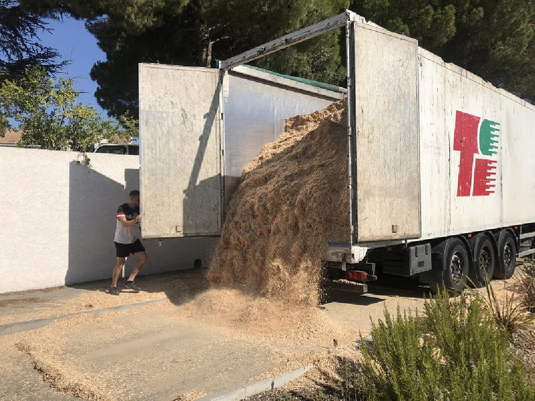 Livraison en vrac des copeaux de bois