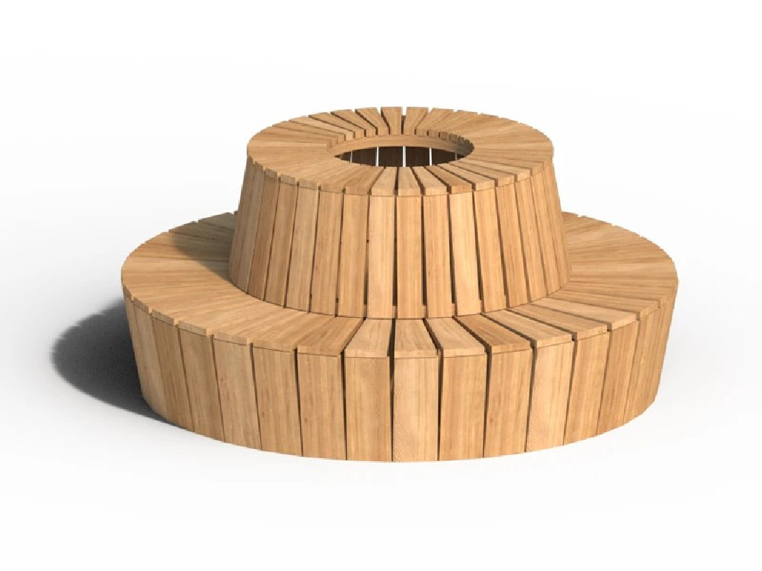 Jardinière Helios + 3 banc Hélios cintrés