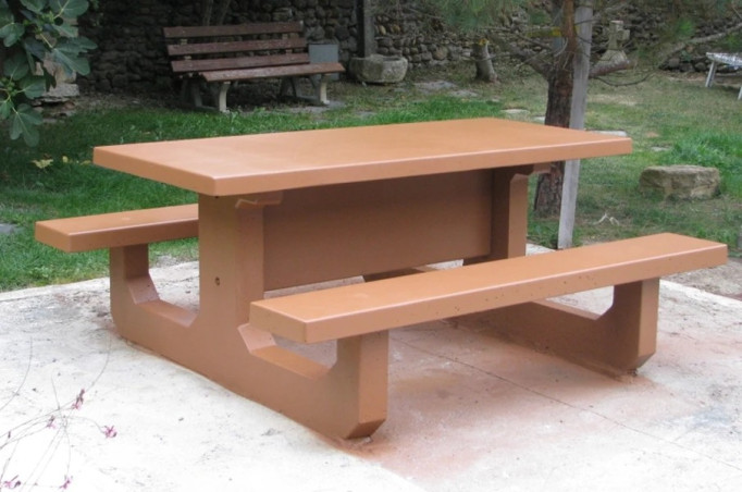 Table pique nique béton rectangle